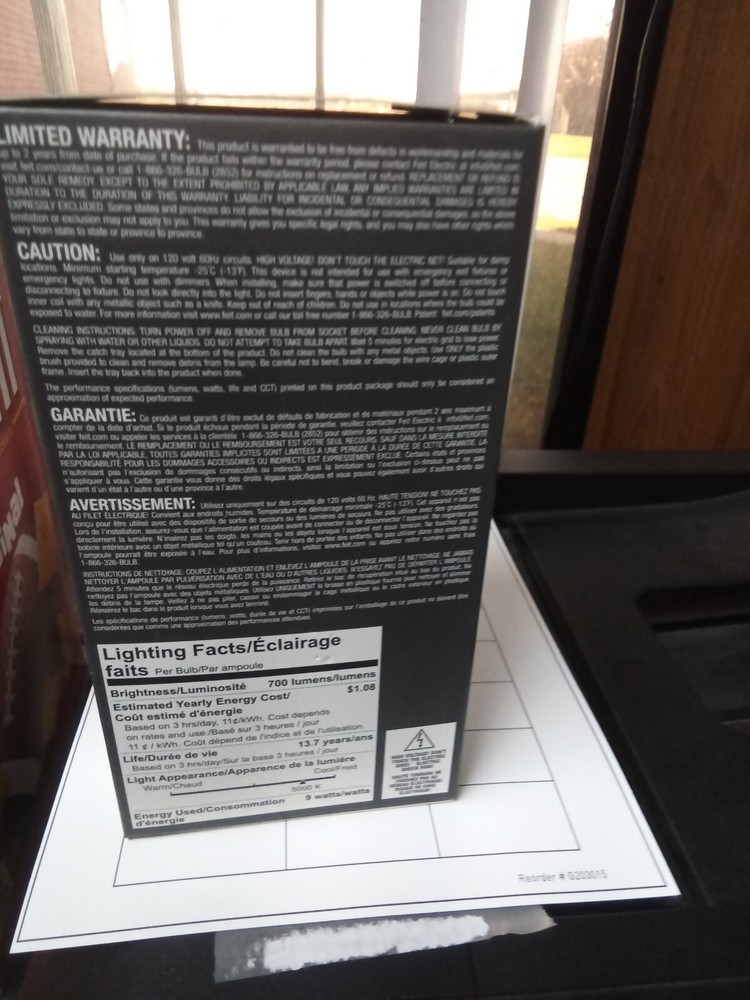 Feit Electric LED Bug Zapper Bulb E26 60-W Replacement Daylight 5000k NEW 2-Pack