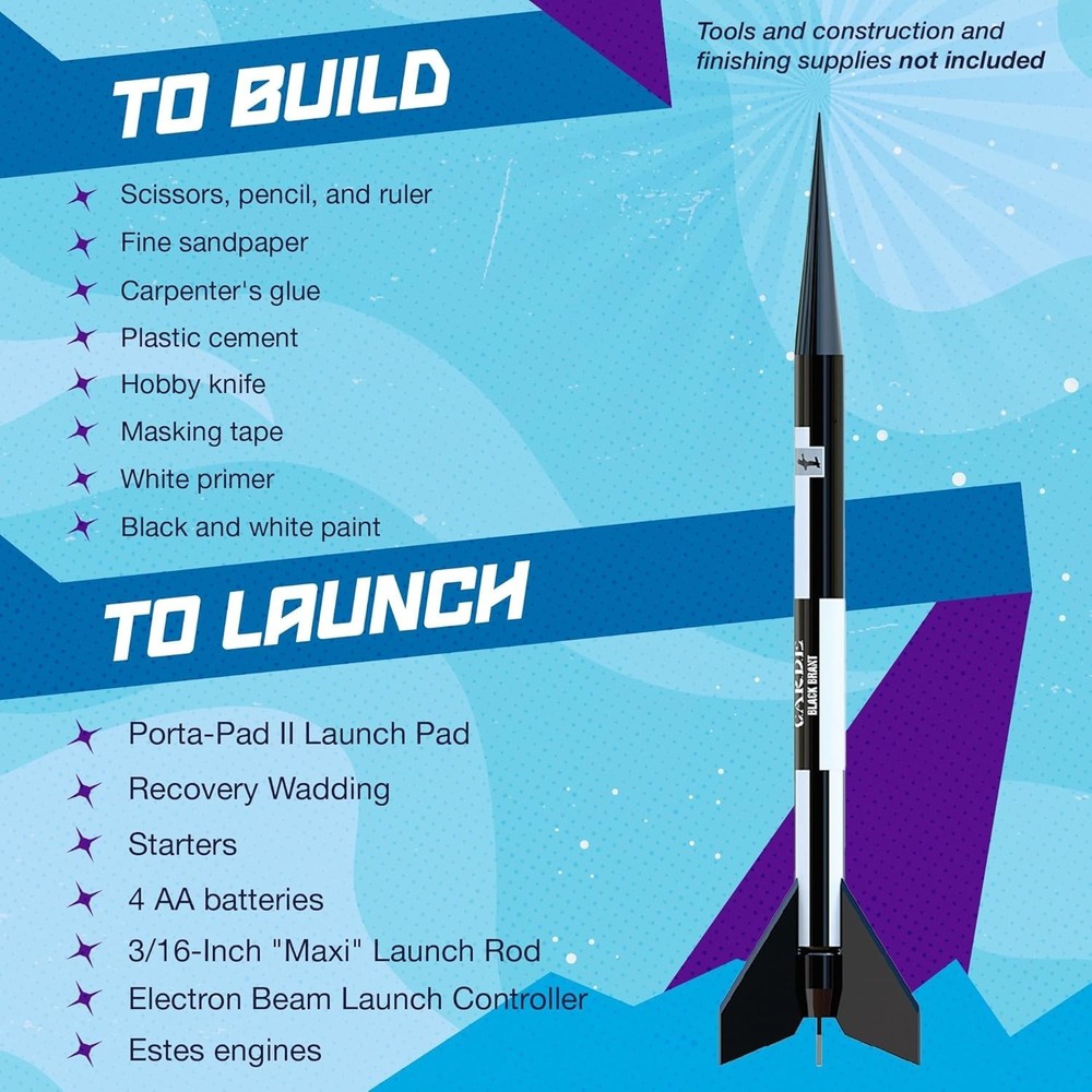 Experience Thrilling Launches - Black Brant II Rocket Kit, 25-inch Tall