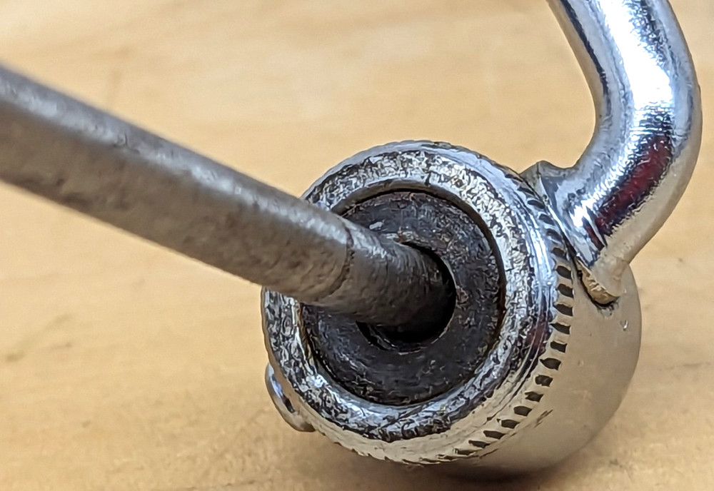 Vintage Campagnolo rear quick release skewer chrome