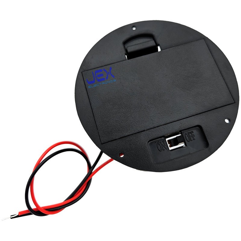 Round Twin/2X/Two AA Panel Mount Battery Holder Case Box 3V With Power Switch