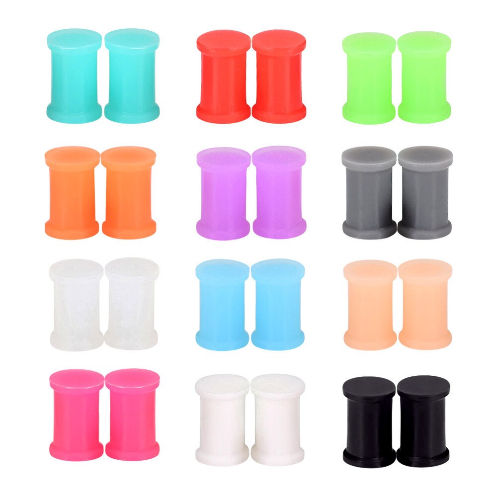 10pcs Random Silicone Plugs Ear Gauges Stretching Kit Solid Expander Tunnels