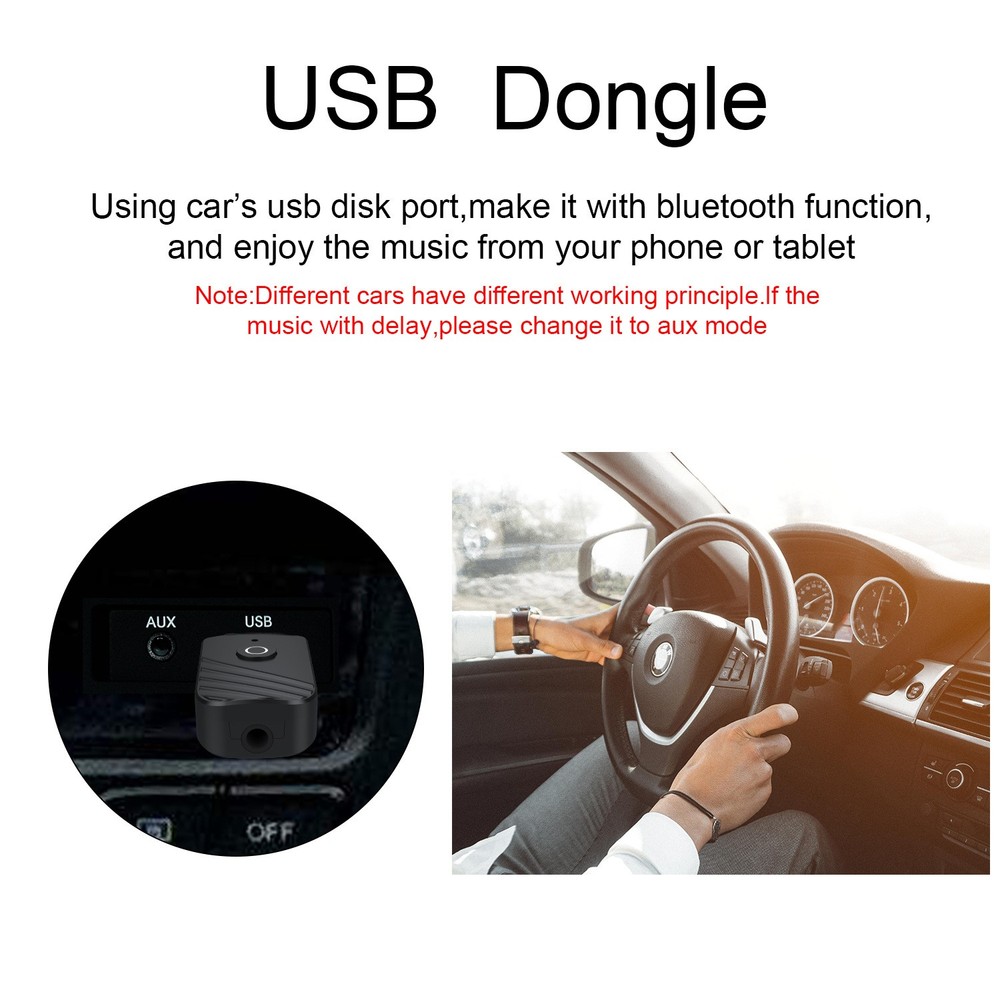 3in1 Wireless USB Bluetooth 5.0 Audio Transmitter Receiver Adapter For PC TV Car