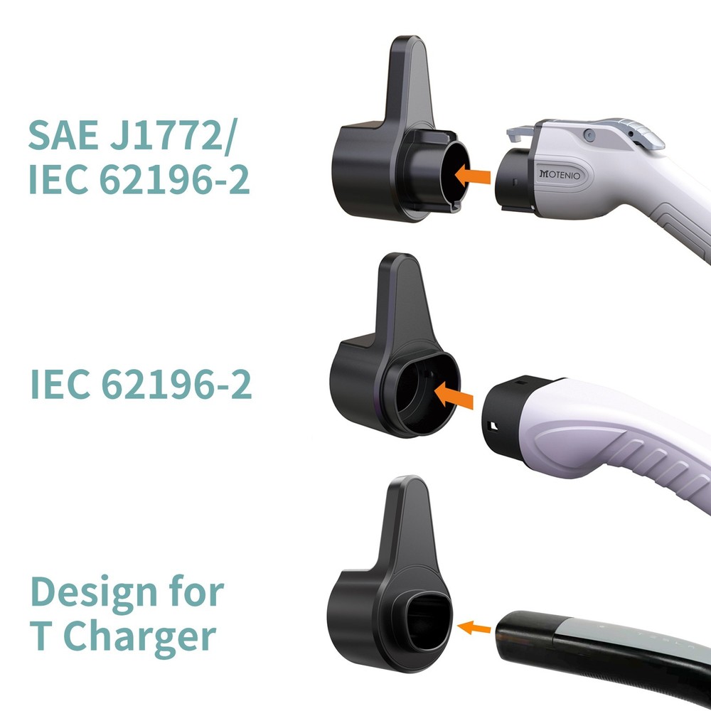 Black EV Charger Plug Holder Wall Mount Bracket Socket for Charger