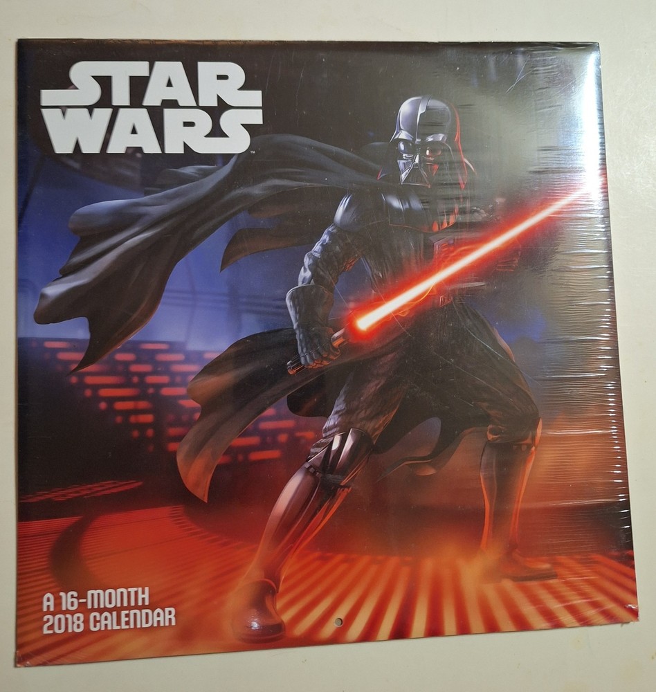 Star Wars  16 Month 2018 Wall Calendar, SEALED