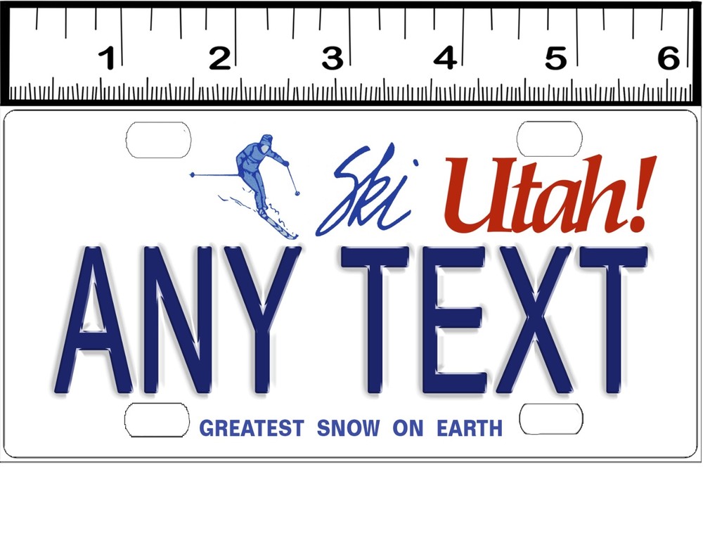 CUSTOM PERSONALIZED ALUMINUM BICYCLE STATE LICENSE PLATE-UTAH SKI
