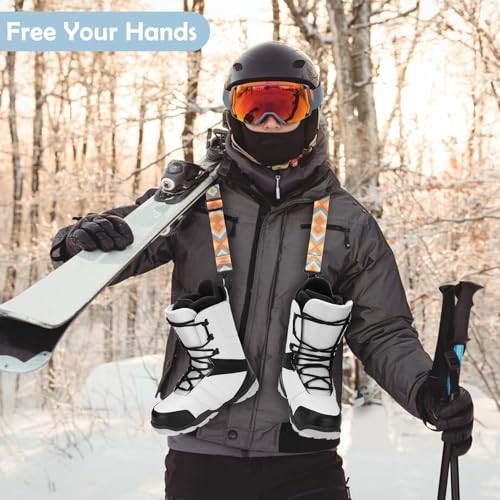 Ski and Snowboard Boot Carrier Strap Shoulder Sling Leash for Orange Adjustable