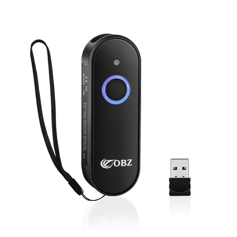 OBZ Mini Bluetooth Barcode Scanner, 2D Wireless Barcode Scanner, Versatile Po...
