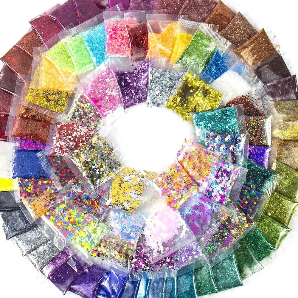 Sparkle & Shine: 90-Piece Assorted Glitter Pack for Crafts & DIY Projects