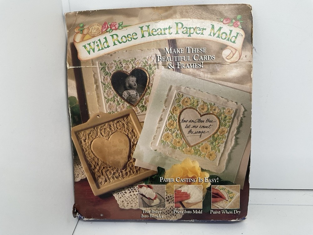 Wild Rose Heart Paper Casting Mold
