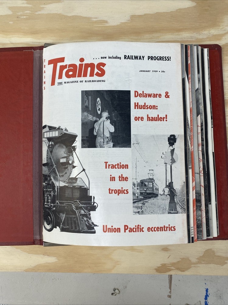 Trains Magazine 1959 Full Set Binded