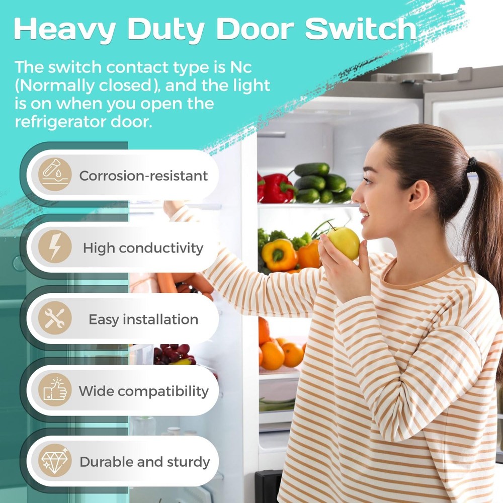 Refrigerator Door Light Switch, 2PCS Whirlpool Switch...