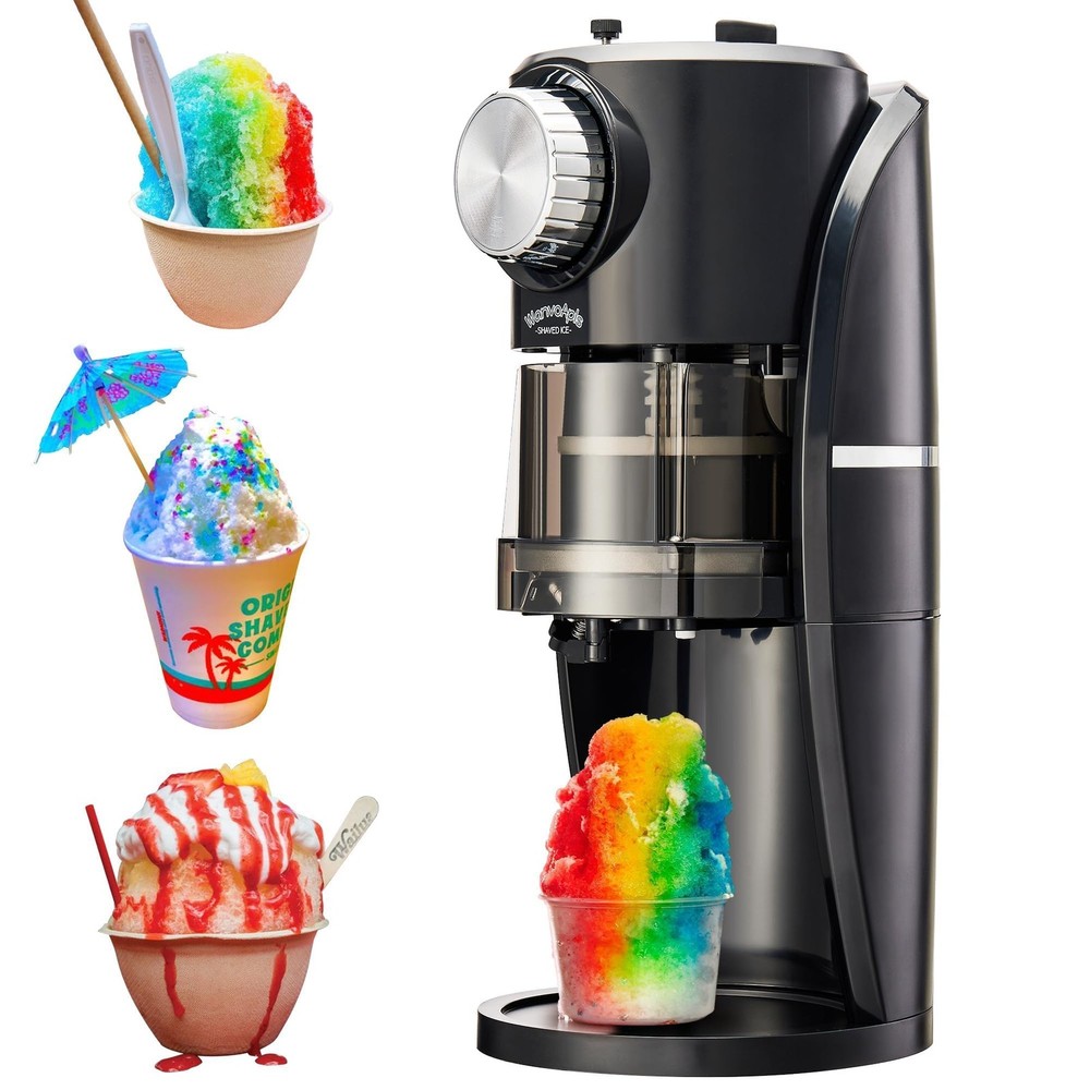 Shaved Ice Machine - Snow Cone Machine Equipped With Stainless Steel Blade Ad...