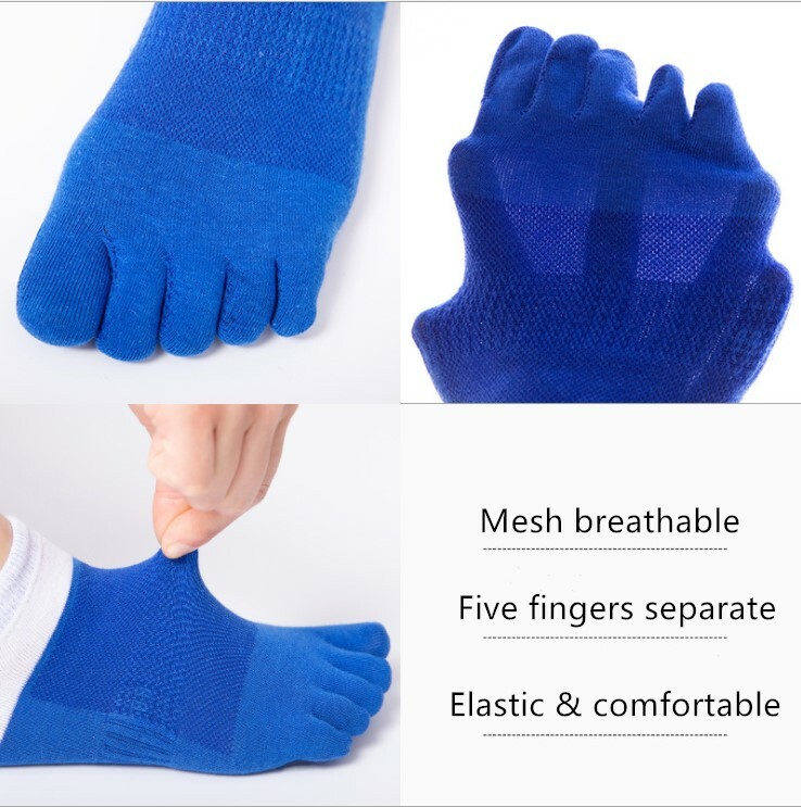 6Pack Men Cotton Toe Socks Five Finger Solid Sport Ankle Breathe Low Cut Classic