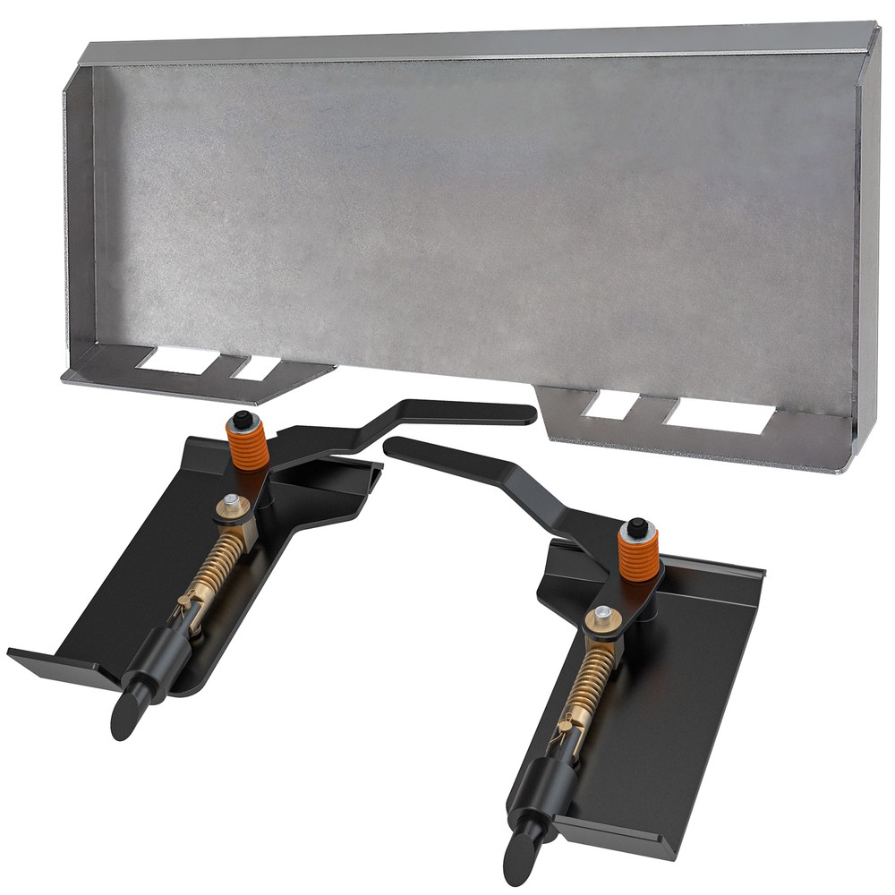 1/4" Skid Steer Loader Mount Plate With Latch Box Bucket Quick Tach Attachment