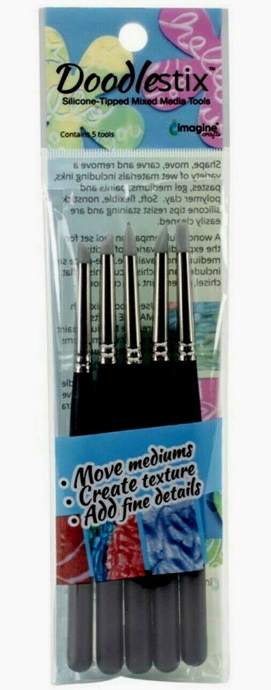 Imagine Crafts Doodlestix Silicone Tipped Mixed Media Tools 5 Tips Set