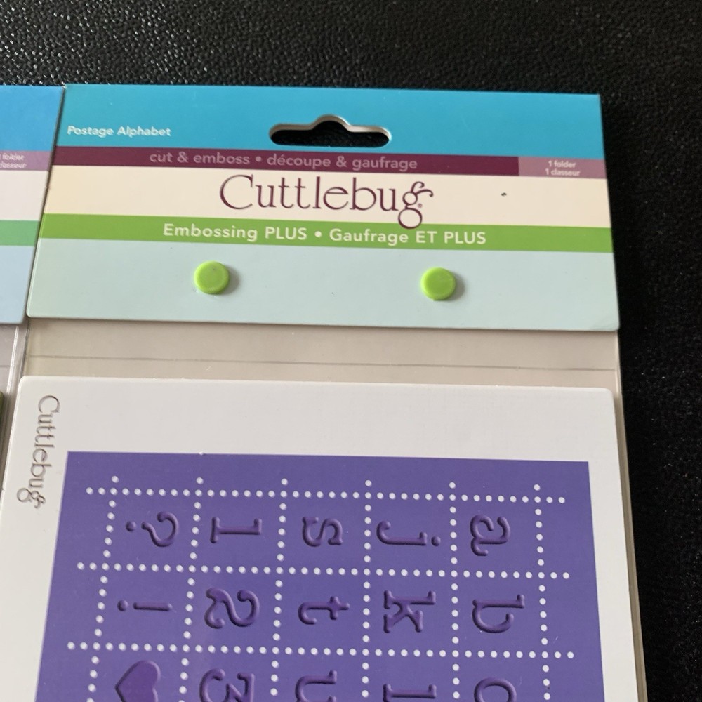 Cuttlebug Provo Craft Embossing PLUS Postage Alphabet & Monogram Seals 5”x7” Lot