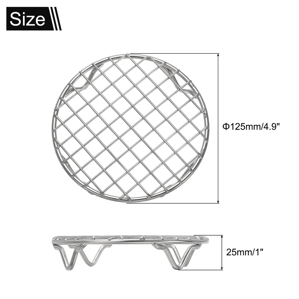 Round Cooking Rack 4.9 Inch Dia for Cooking Silver