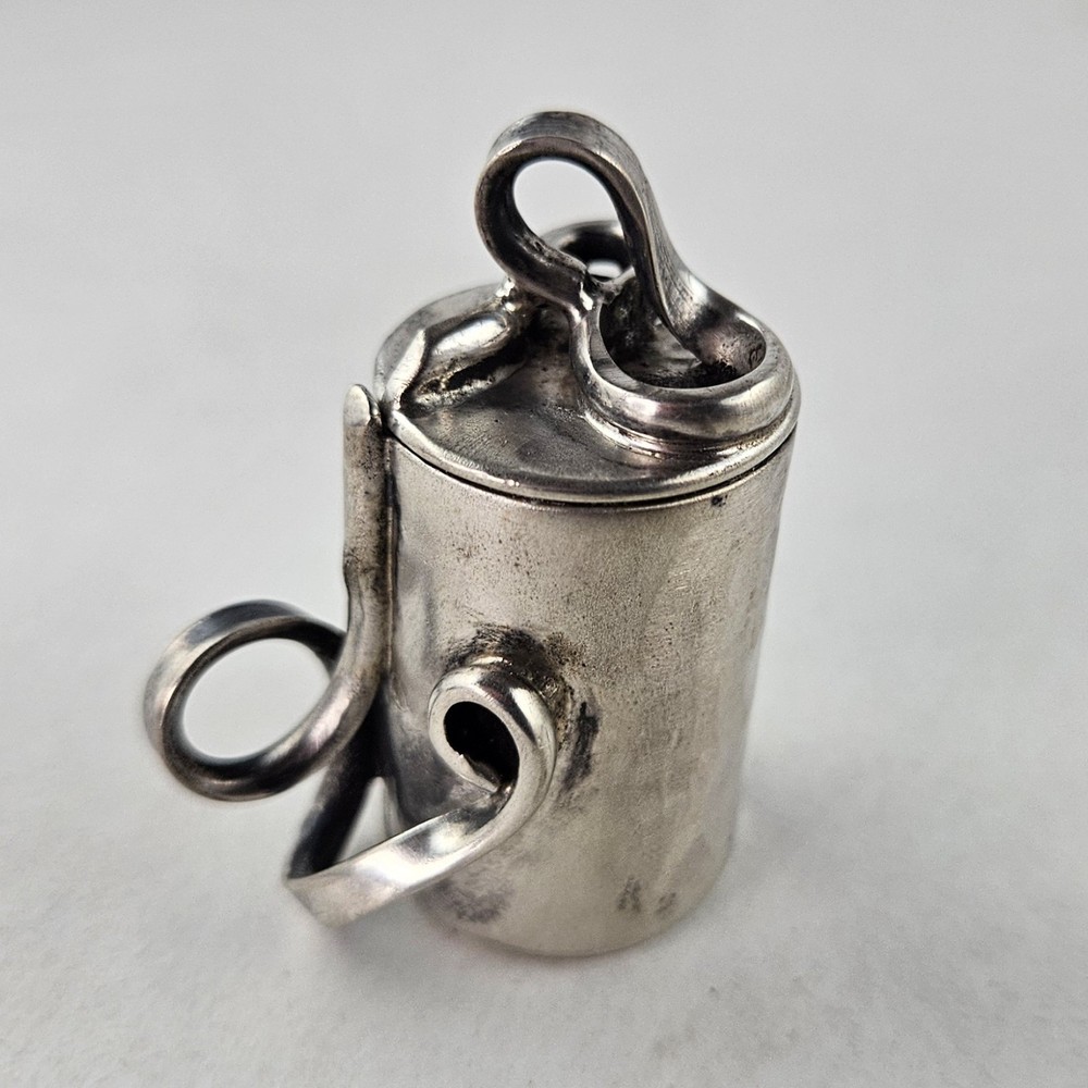 Silver Pill Box Container Artisan CM 34.6g [8862]