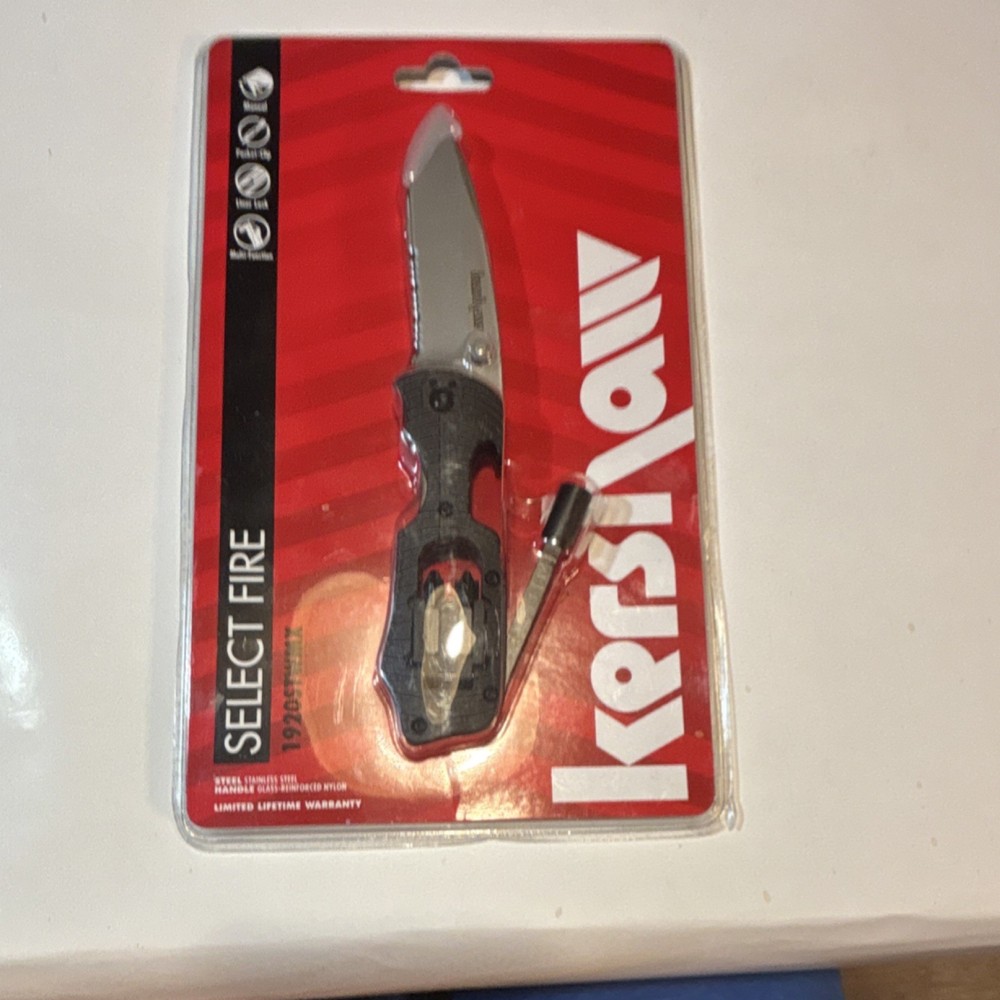 Kershaw Select Fire Multi-Function Pocket Knife 1920STWMX, 3.4" SS Blade, Black