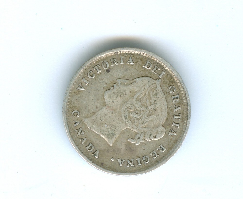 CANADA 1891 FIVE CENT SILVER--F/VF