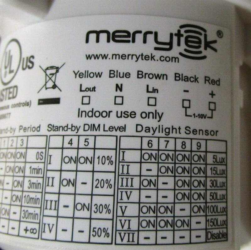 MerryTek Lighting Control Switch MC054V RC D 120/277 VAC