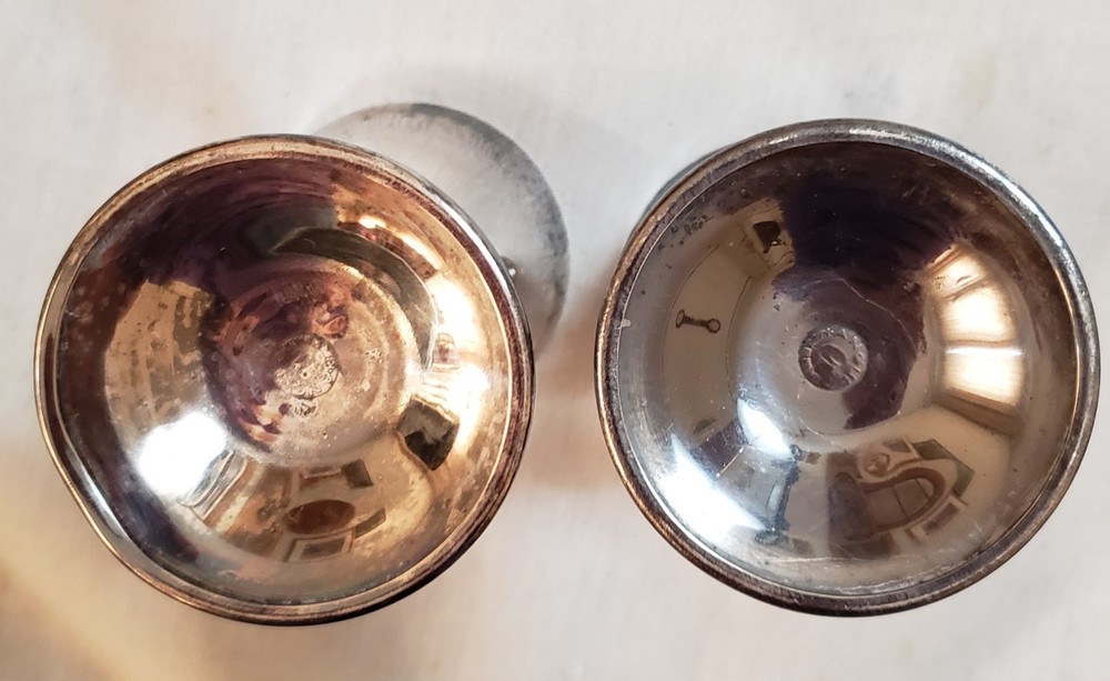 Goblets (2) Made In Spain Silver Plate (EP) 5.5" Tall Vtg