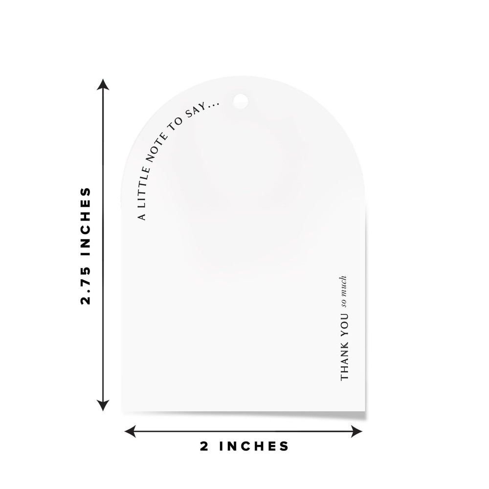 Thank You Gift Tags 2x3 Rectangular Pre-Punched Hole Wedding Party 50 Pack