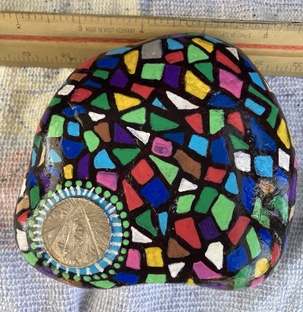 Mosaic Hand Painted Rock