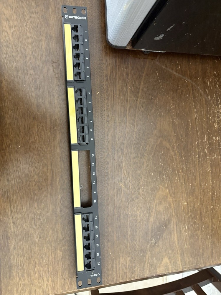 Ortronics Cat6 24-Port Patch Panel T568B Missing 13-18 Rack Mount