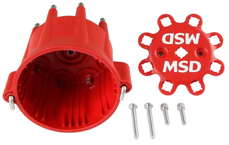 MSD; Distributor Cap; Chevy/Ford/Chrysler; V8; Red