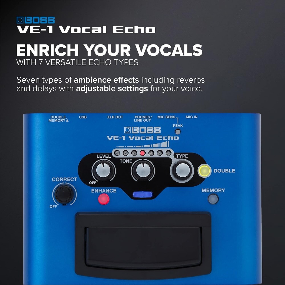 Boss VE-1 Vocal Echo Vocal Effect Processor W/Box