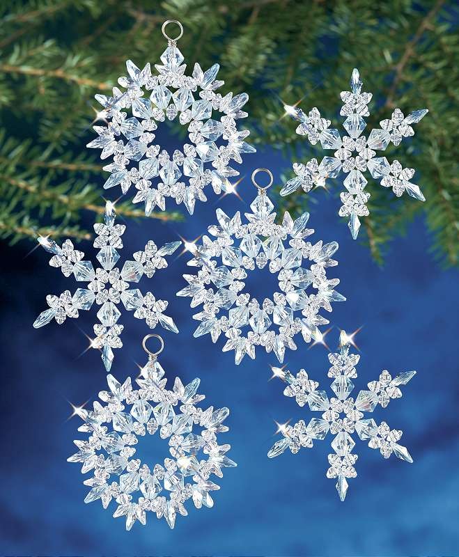 Holiday Beaded Ornament Kit Winter Ice Makes 6