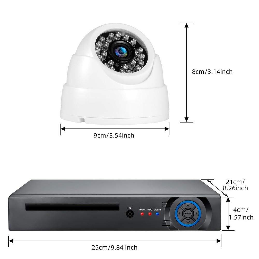 8CH H.265+ Surveillance DVR Kits Security Camera System Mobile APP & PC Remote