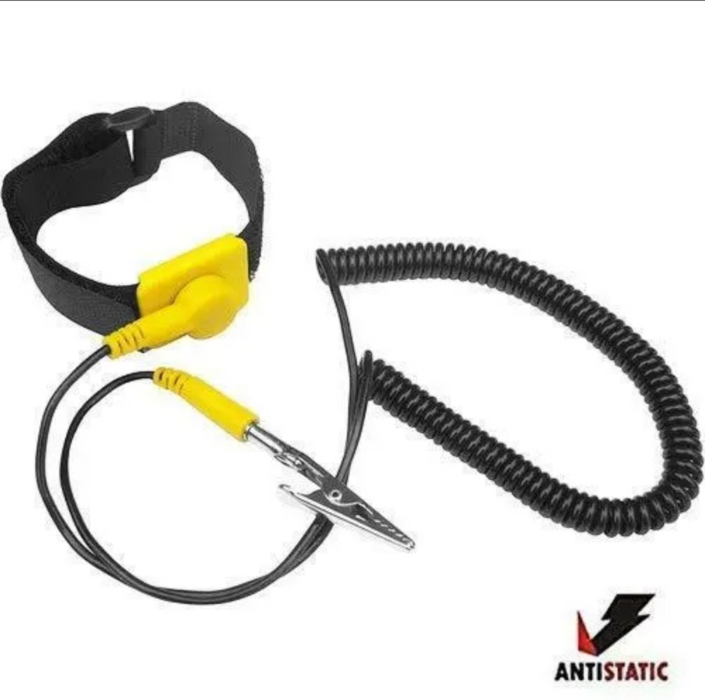 2 Pack Anti-Static Adjustable Grounding Wrist Strap Components Black,Yellow