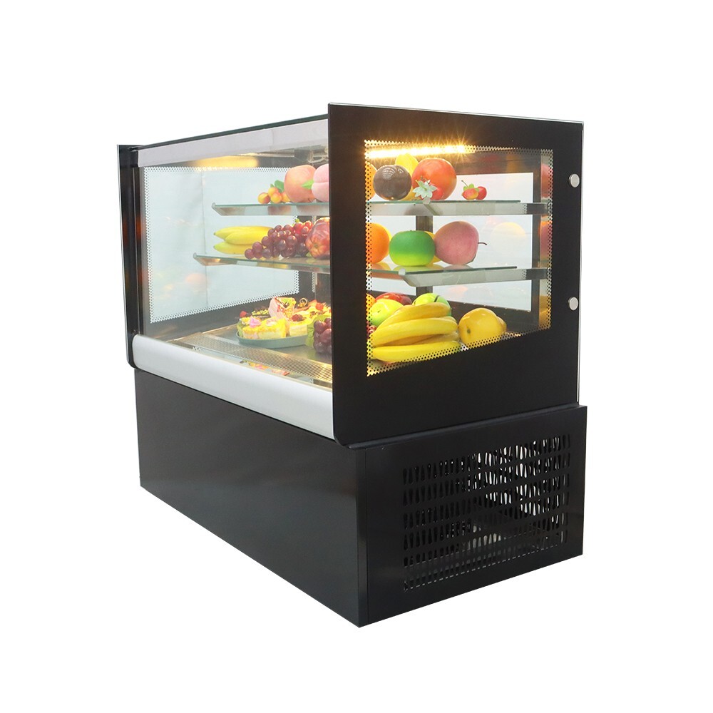 Tabletop Refrigerated Cake Display Cabinet 3 Layers Bakery Showcase Cubed Glass