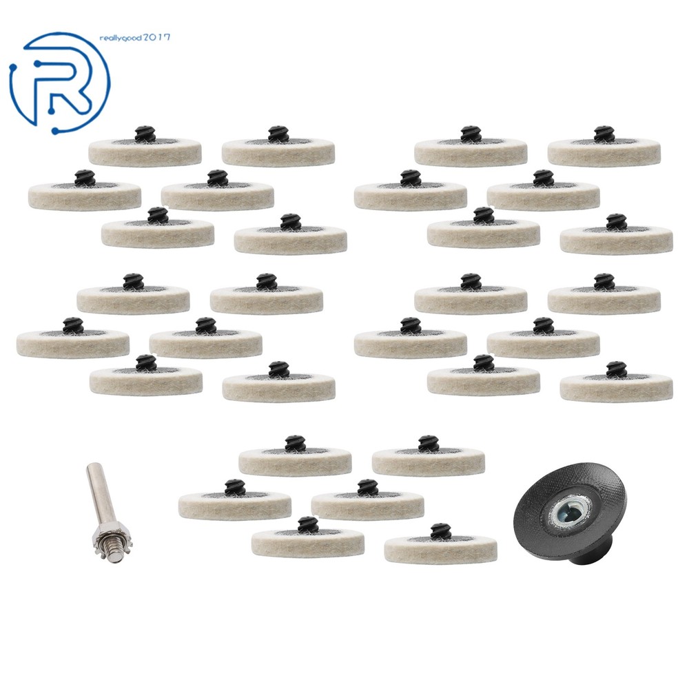 30Pcs 2" Compressed Wool Polishing Buffing Pads w/ 1/4" Shank for Sanding