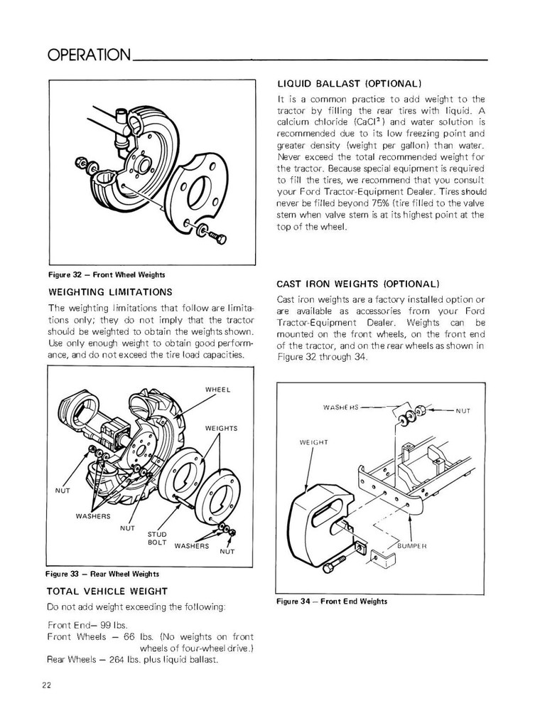 Tractor OPERATOR INSRUCTION MAINTENANCE MANUAL FITS FORD 1510 TRACTOR