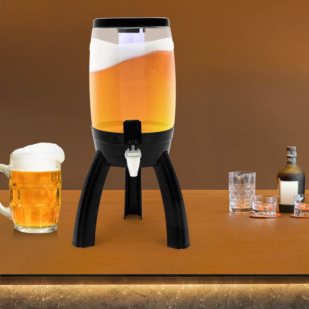 Modern 3L Beer Dispenser Tabletop beer barrel black for bars, restaurants, party