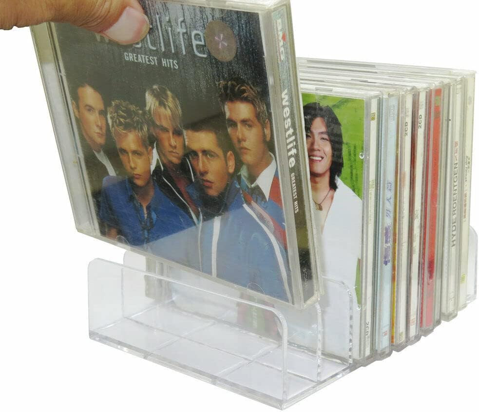 DVD  - Clear Acrylic - Stackable DVD and CD Holder, CD Display Rack CD Organizer