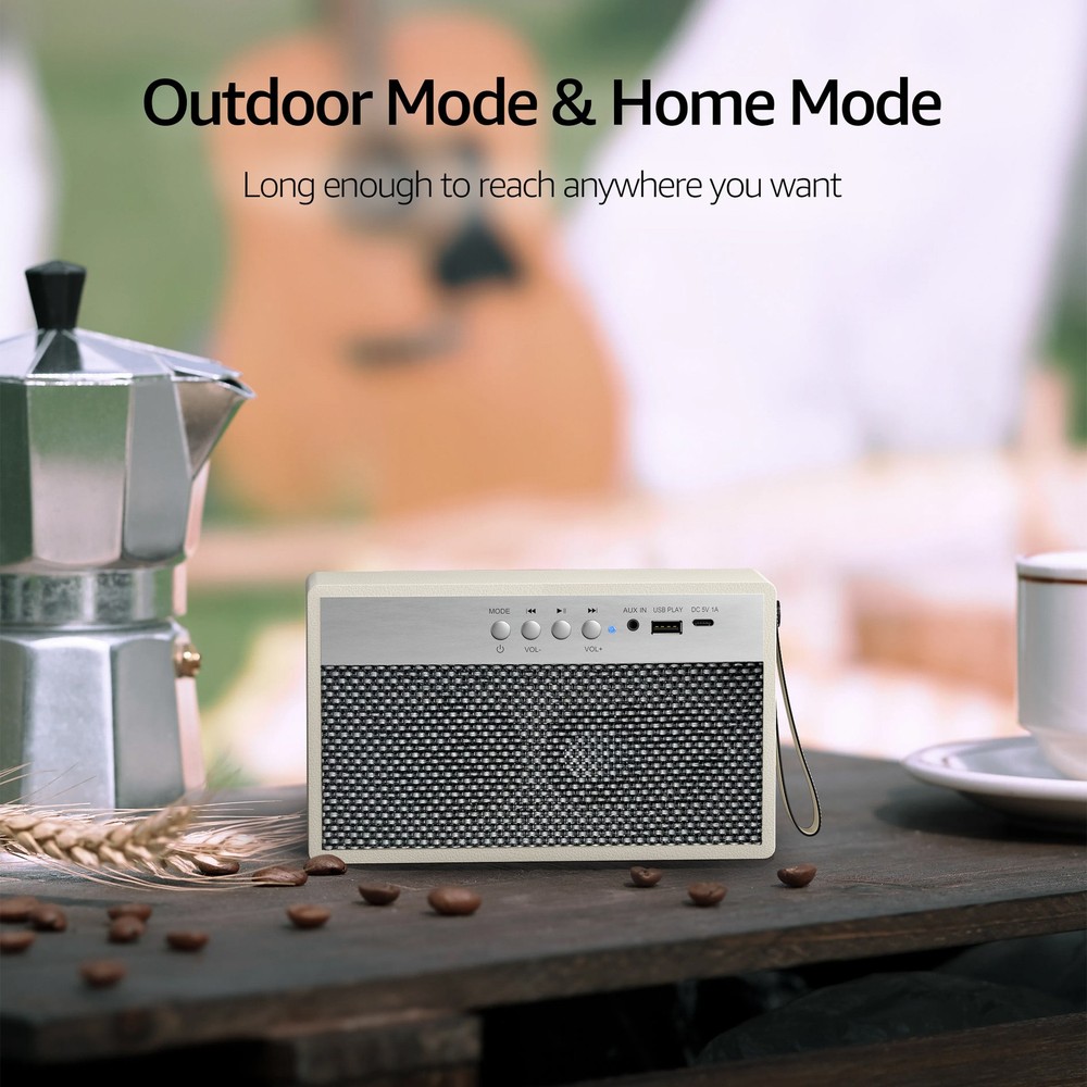Wireless Portable Speaker With USB & Aux Inputs, Rechargeable Battery