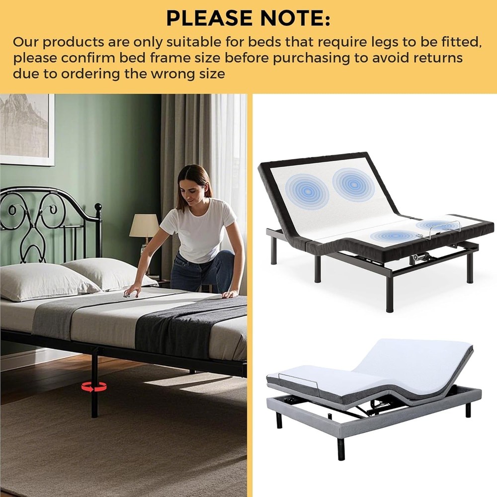 Universal Adjustable Headboard Brackets - Fits Twin to King Beds, Solid Steel=