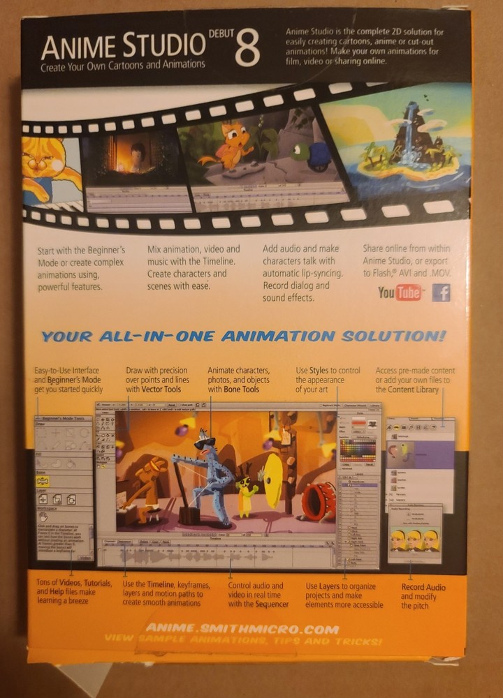 Smith Micro Anime Studio Debut 8, PC & Mac, Opened