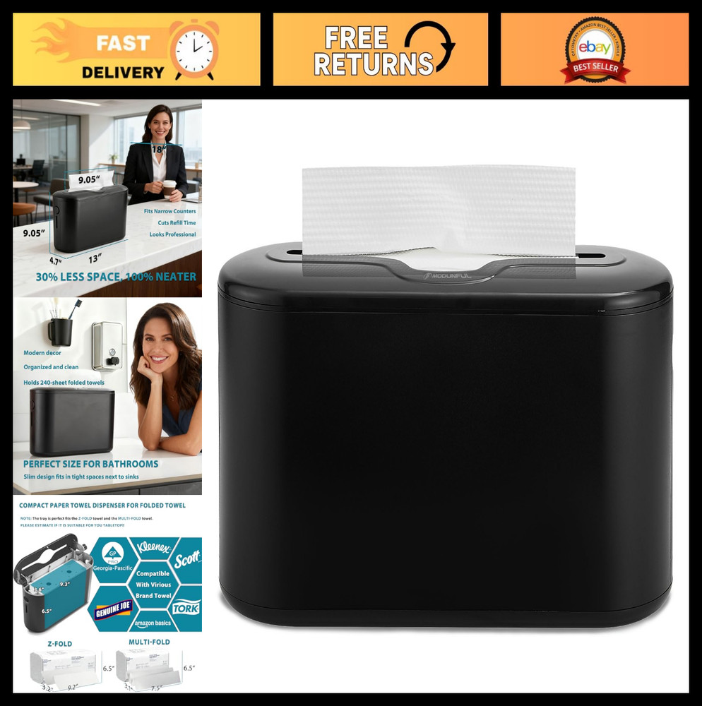Compact Multifold Paper Towel Dispenser - Space-Saving Holder for Kitchen & Bath