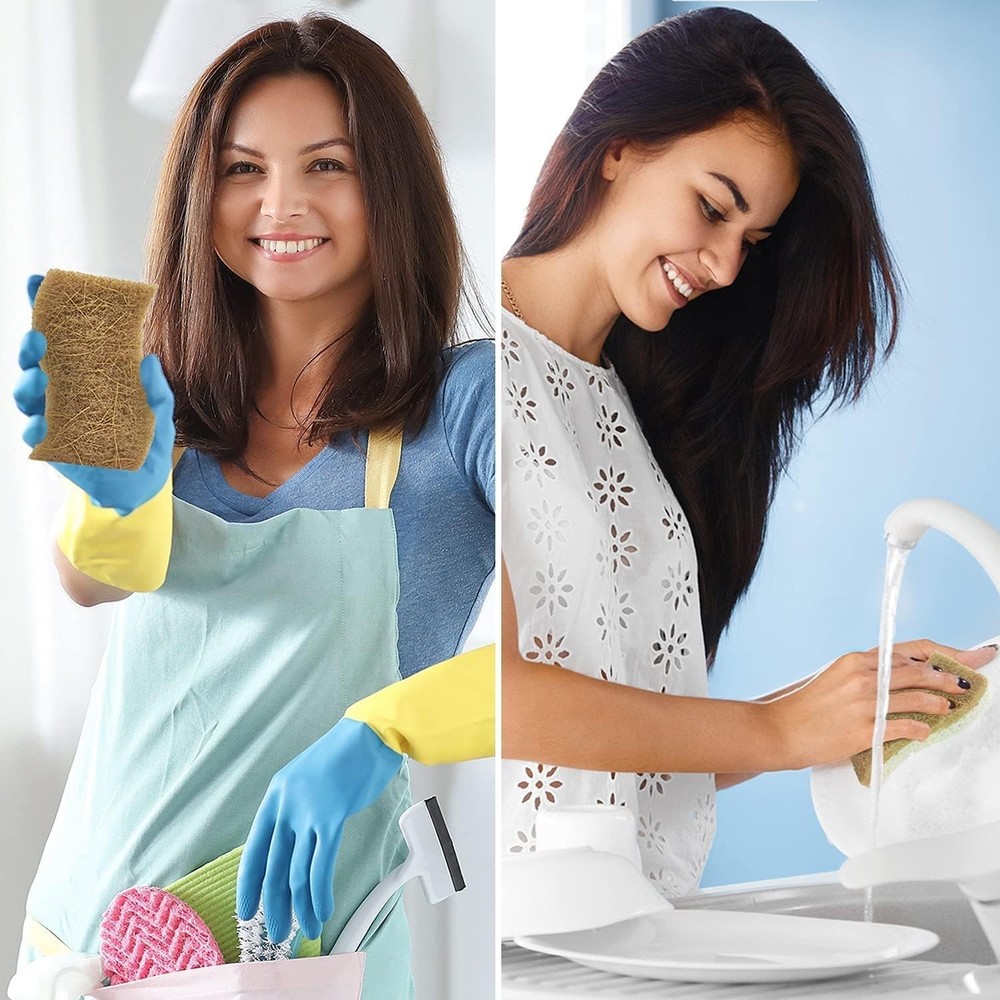 Non Scratch Dish Sponges - Biodegradable Cellulose & Coconut