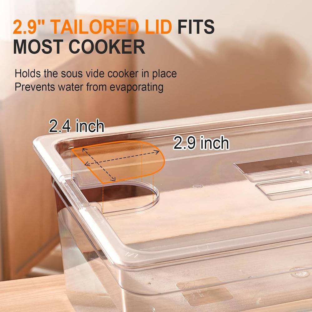 Sous Vide Container 26 Quart with Lid and Racks
