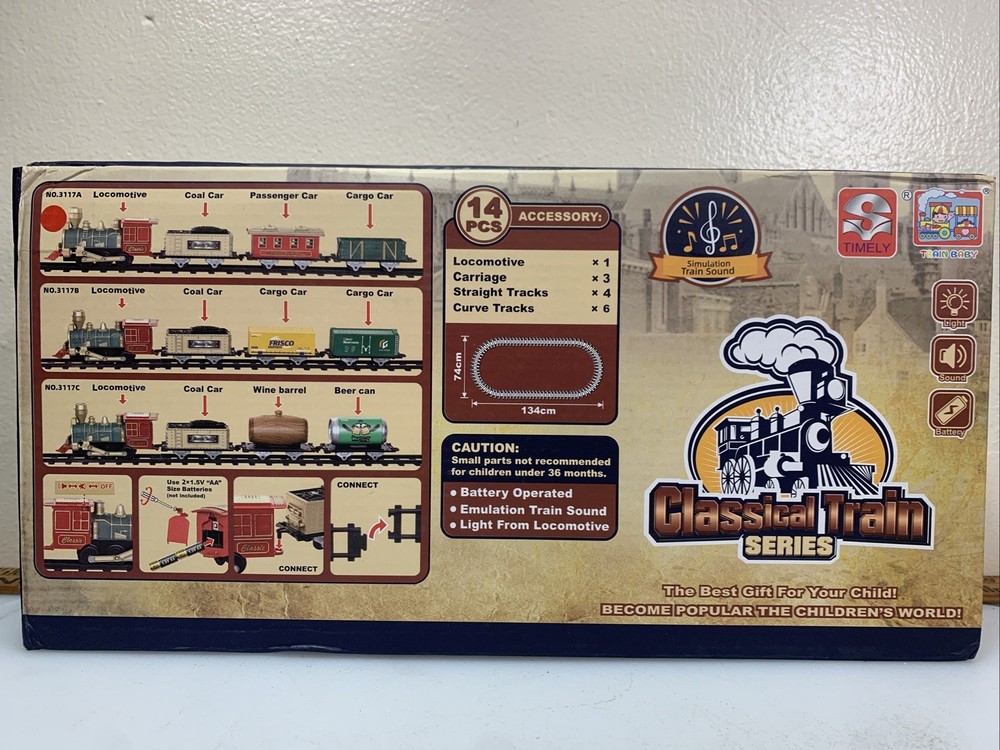Timely Classic Train Series Battery Operated Missing 1 Straight