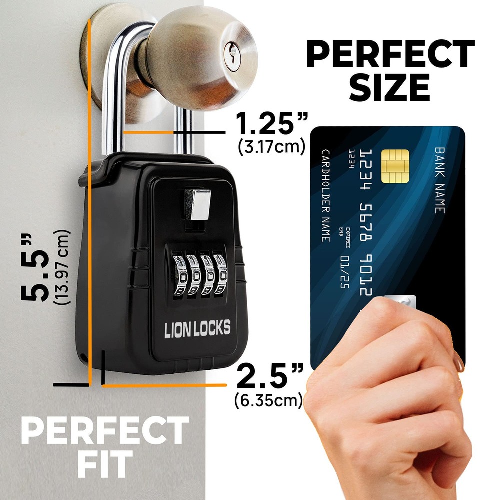 1500 Key Lock Box with Code, Lockbox for Keys Outdoor, Realtor Lock Box for S...
