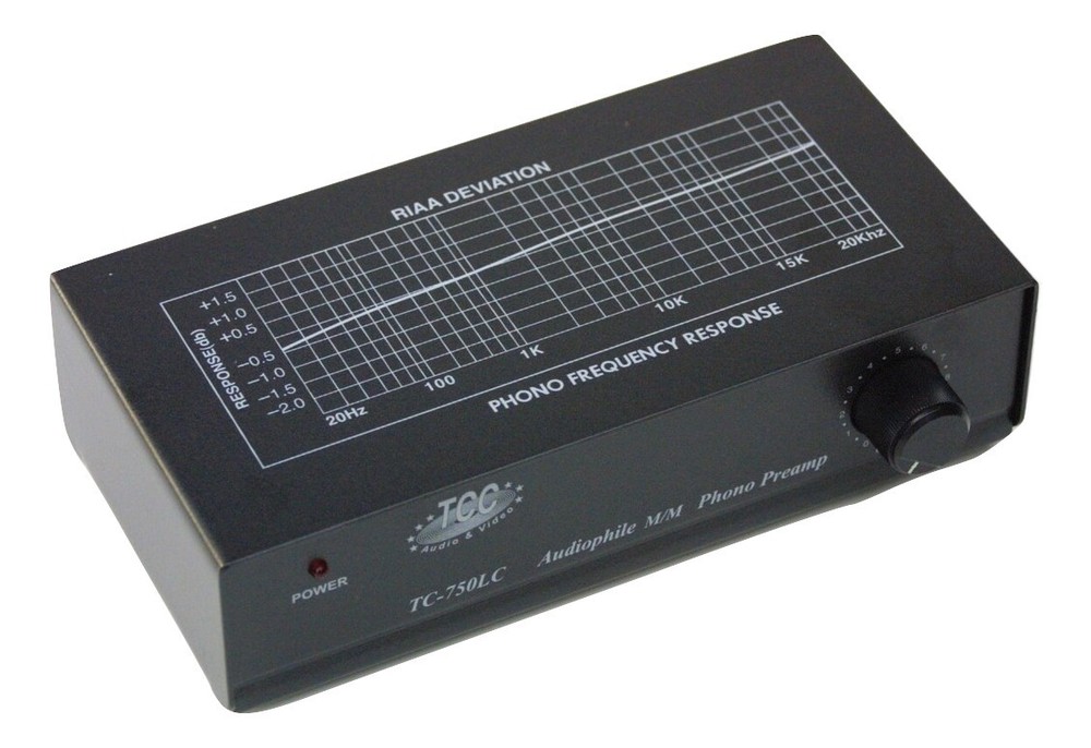 Technolink TC-750LC RIAA Phono Preamp w/ Output Level Control; BLACK VERSION
