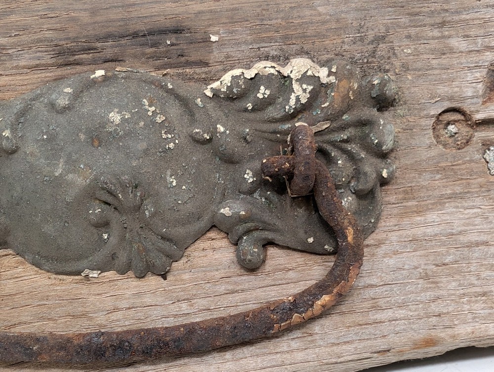 Architectural Salvage Wood Drawer Front Ornate Victorian Primitive Drawer Pull