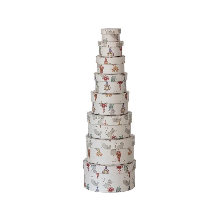 Creative Co-op - Paper Nesting Gift Boxes S/8 - XS7729